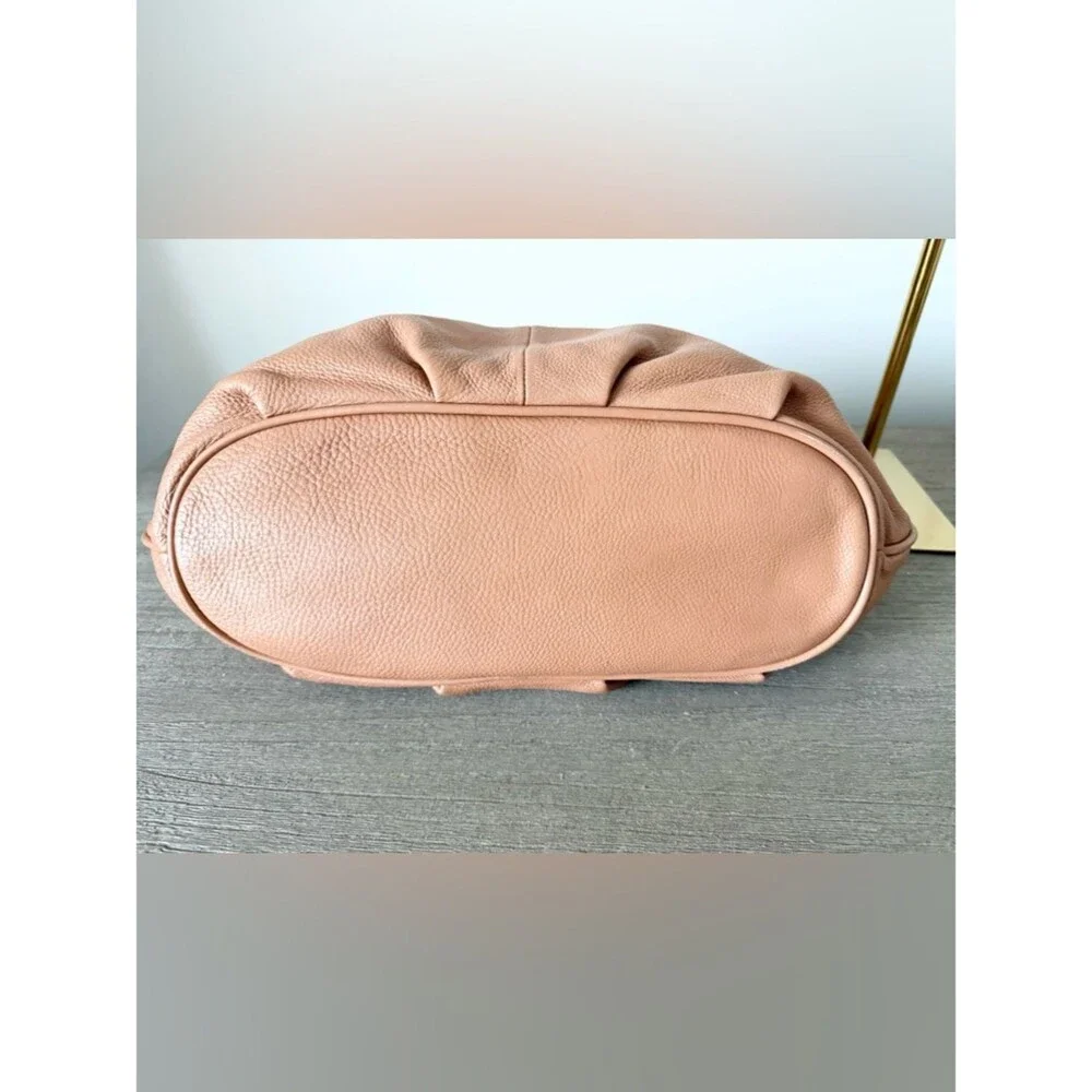 Tory Burch Thea Hobo Pebbled Leather Shoulder Bag in Warm Tan